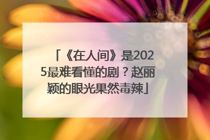 《在人间》是2025最难看懂的剧？赵丽颖的眼光果然毒辣
