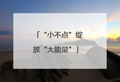 “小不点”绽放“大能量”