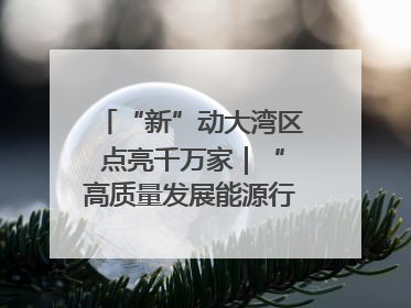 “新”动大湾区 点亮千万家｜“高质量发展能源行”系列报道③