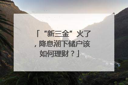 “新三金”火了，降息潮下储户该如何理财？