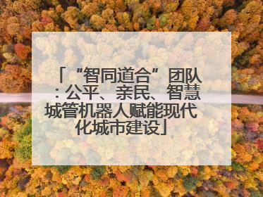 “智同道合”团队：公平、亲民、智慧城管机器人赋能现代化城市建设