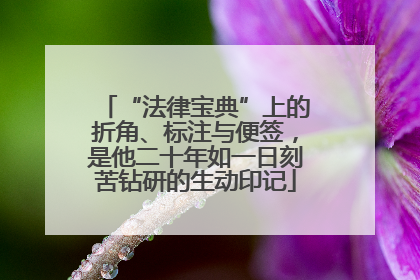 “法律宝典”上的折角、标注与便签，是他二十年如一日刻苦钻研的生动印记