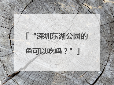 “深圳东湖公园的鱼可以吃吗？”