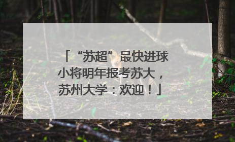 “苏超”最快进球小将明年报考苏大，苏州大学：欢迎！