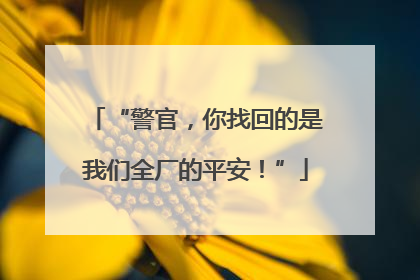 “警官，你找回的是我们全厂的平安！”