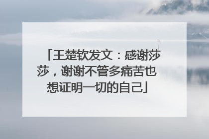 王楚钦发文：感谢莎莎，谢谢不管多痛苦也想证明一切的自己