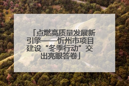 点燃高质量发展新引擎——忻州市项目建设“冬季行动”交出亮眼答卷
