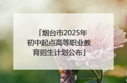 烟台市2025年初中起点高等职业教育招生计划公布