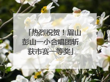 热烈祝贺！眉山彭山一小合唱团斩获市赛一等奖