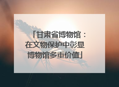 甘肃省博物馆：在文物保护中彰显博物馆多重价值
