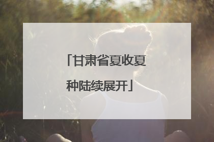 甘肃省夏收夏种陆续展开