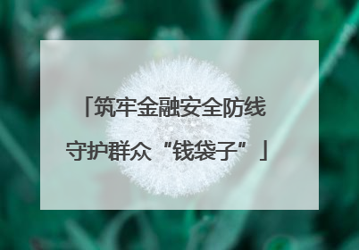 筑牢金融安全防线 守护群众“钱袋子”