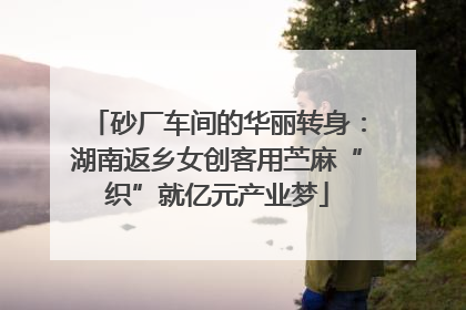 砂厂车间的华丽转身：湖南返乡女创客用苎麻“织”就亿元产业梦