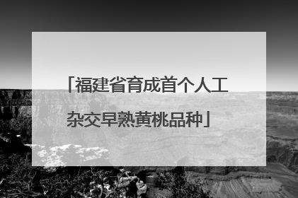 福建省育成首个人工杂交早熟黄桃品种