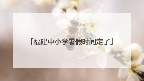 福建中小学暑假时间定了