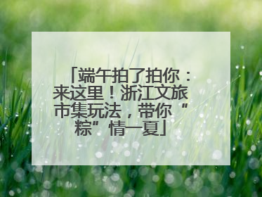 端午拍了拍你：来这里！浙江文旅市集玩法，带你“粽”情一夏