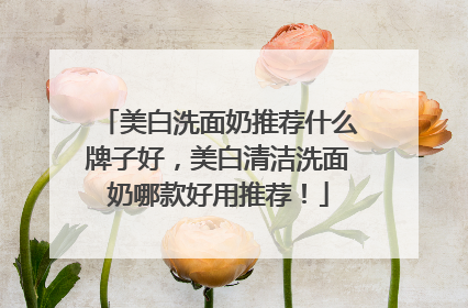 美白洗面奶推荐什么牌子好，美白清洁洗面奶哪款好用推荐！