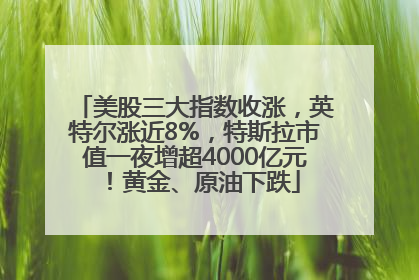 美股三大指数收涨，英特尔涨近8%，特斯拉市值一夜增超4000亿元！黄金、原油下跌