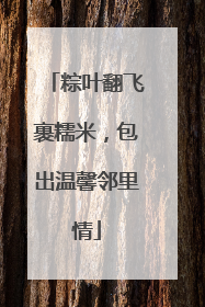 粽叶翻飞裹糯米，包出温馨邻里情