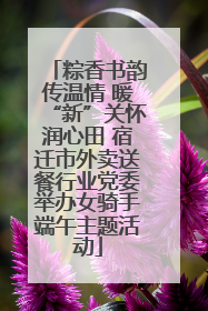 粽香书韵传温情 暖“新”关怀润心田 宿迁市外卖送餐行业党委举办女骑手端午主题活动