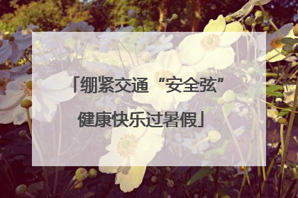 绷紧交通“安全弦” 健康快乐过暑假