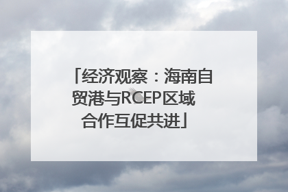 经济观察：海南自贸港与RCEP区域合作互促共进