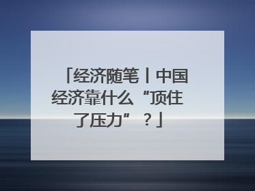 经济随笔丨中国经济靠什么“顶住了压力”？