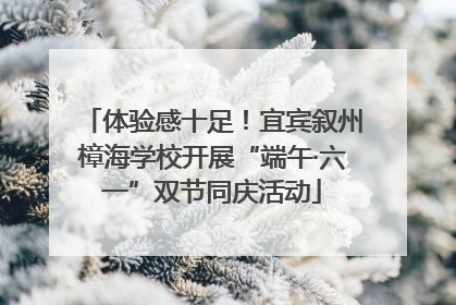 体验感十足！宜宾叙州樟海学校开展“端午·六一”双节同庆活动