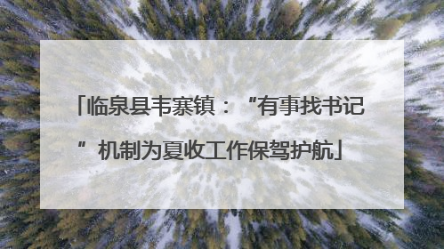 临泉县韦寨镇：“有事找书记”机制为夏收工作保驾护航
