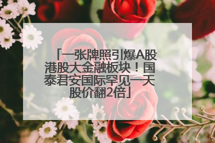 一张牌照引爆A股港股大金融板块！国泰君安国际罕见一天股价翻2倍