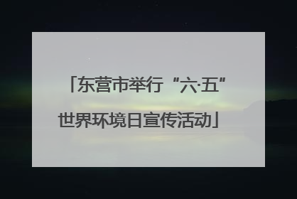 东营市举行“六·五”世界环境日宣传活动