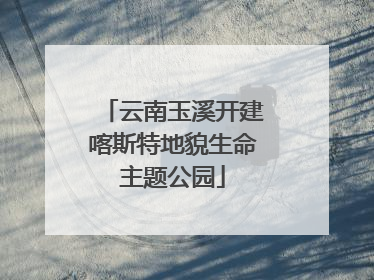 云南玉溪开建喀斯特地貌生命主题公园
