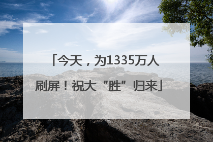 今天，为1335万人刷屏！祝大“胜”归来