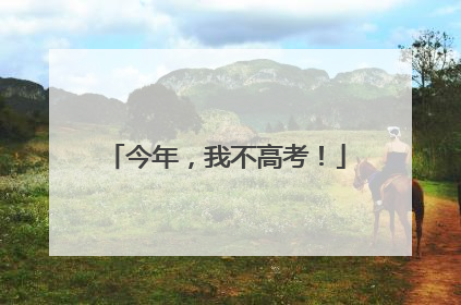 今年，我不高考！