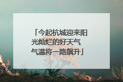 今起杭城迎来阳光灿烂的好天气 气温将一路飙升