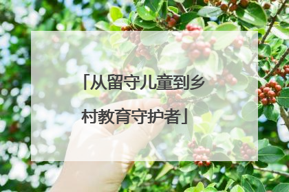 从留守儿童到乡村教育守护者