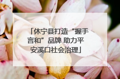 休宁县打造“握手言和”品牌 助力平安溪口社会治理