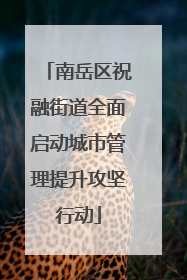 南岳区祝融街道全面启动城市管理提升攻坚行动