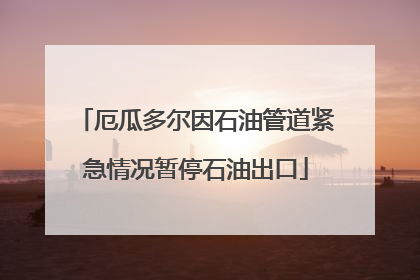 厄瓜多尔因石油管道紧急情况暂停石油出口