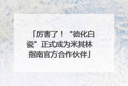 厉害了！“德化白瓷”正式成为米其林指南官方合作伙伴