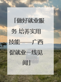 做好就业服务 培养实用技能——广西促就业一线见闻