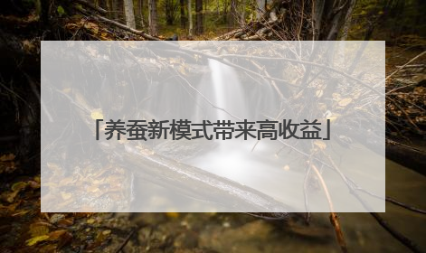 养蚕新模式带来高收益