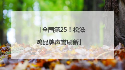 全国第25！松滋鸡品牌声誉刷新