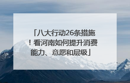 八大行动26条措施！看河南如何提升消费能力、意愿和层级