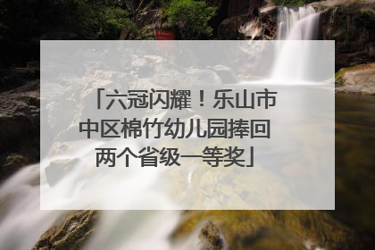 六冠闪耀！乐山市中区棉竹幼儿园捧回两个省级一等奖