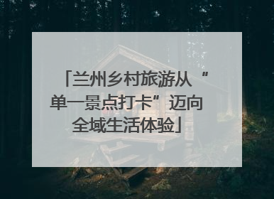 兰州乡村旅游从“单一景点打卡”迈向全域生活体验