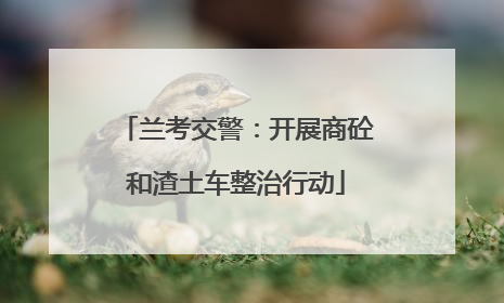兰考交警：开展商砼和渣土车整治行动