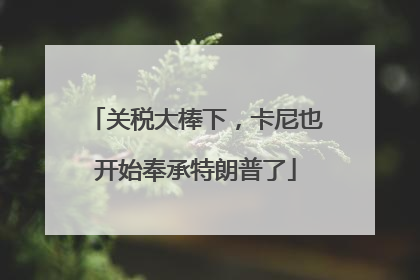 关税大棒下，卡尼也开始奉承特朗普了