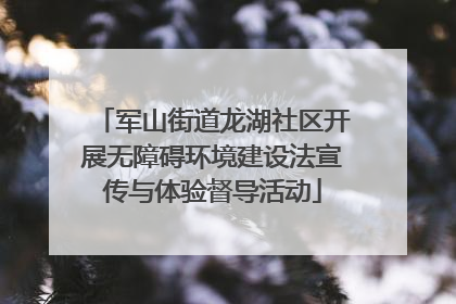 军山街道龙湖社区开展无障碍环境建设法宣传与体验督导活动