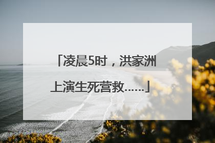 凌晨5时，洪家洲上演生死营救……